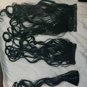 22 inch curly black clip in hair extensions